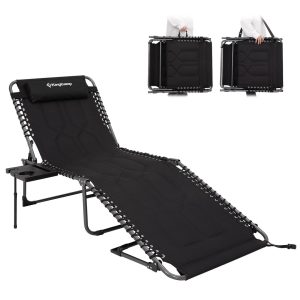 KingCamp WILLOW C30 Oversize Folding Lounge Chair with Side Table