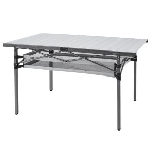 KingCamp Aluminum Roll Up Table with Storage Layer 53x27