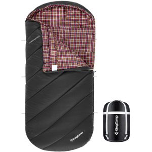 KingCamp 250g Filling 3 Season Cotton lining Black Plus Size Sleeping Bag